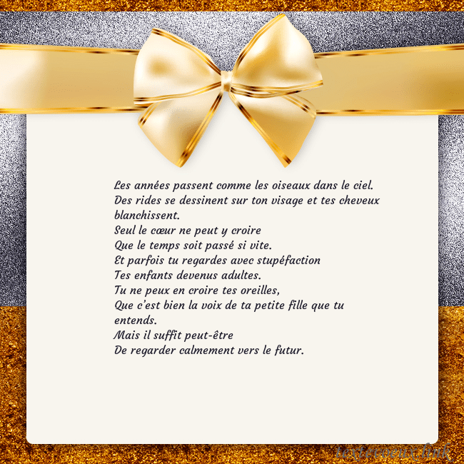 Cartes de vœux avec un grand ruban d'or