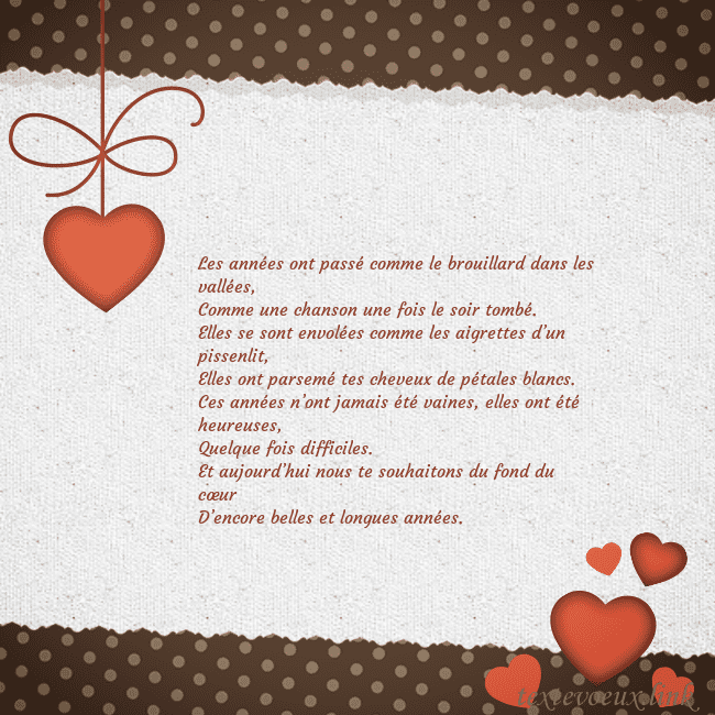 Carte de vœux avec coeurs rouges