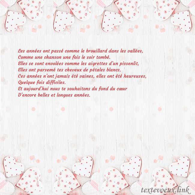 Carte de vœux avec coeurs blancs