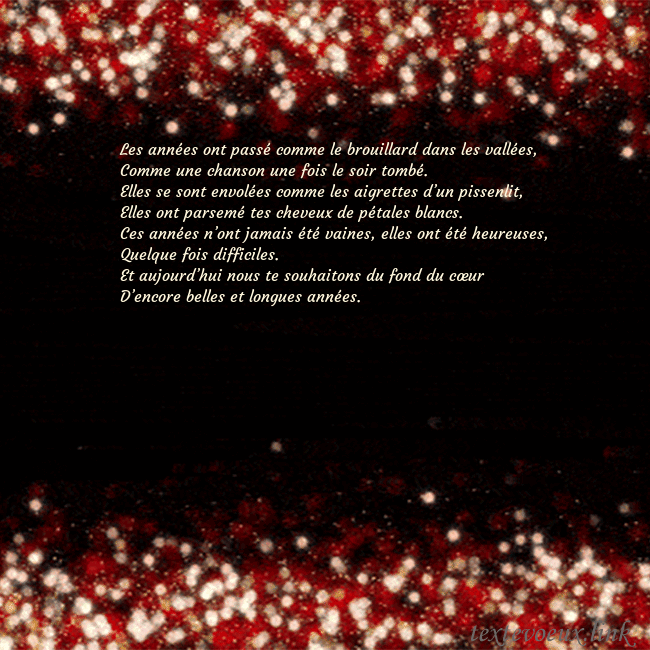 Carte postale animée clignotante noir et rouge Les années ont passé comme le brouillard dans les Carte postale animée clignotante noir et rouge