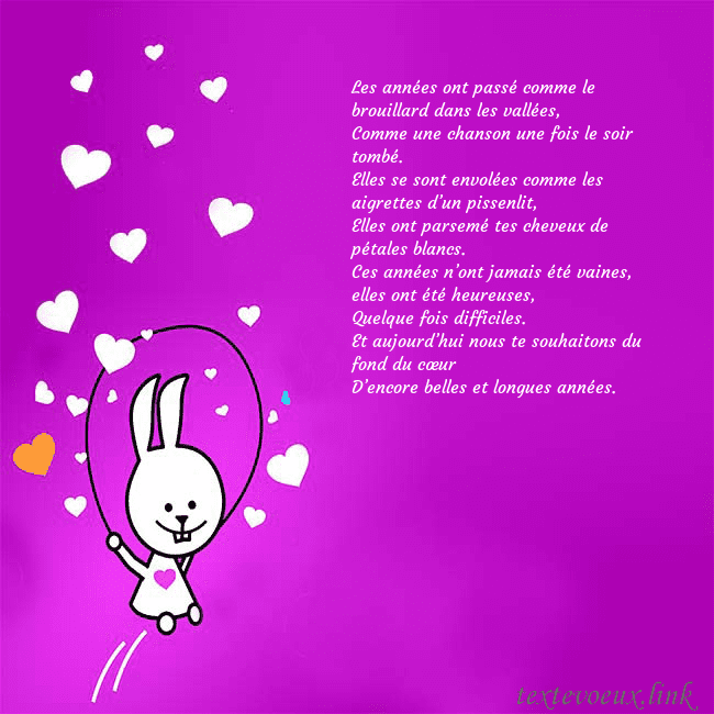 Carte de voeux avec un drôle de lapin Les années ont passé comme le brouillard dans les Carte de voeux avec un drôle de lapin