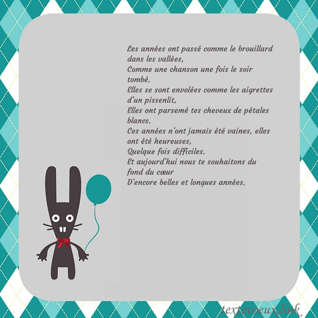 Carte d'anniversaire avec un lapin