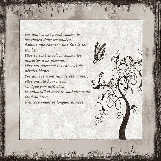 Carte d'anniversaire nostalgique Les années ont passé comme le brouillard dans les Carte d'anniversaire nostalgique