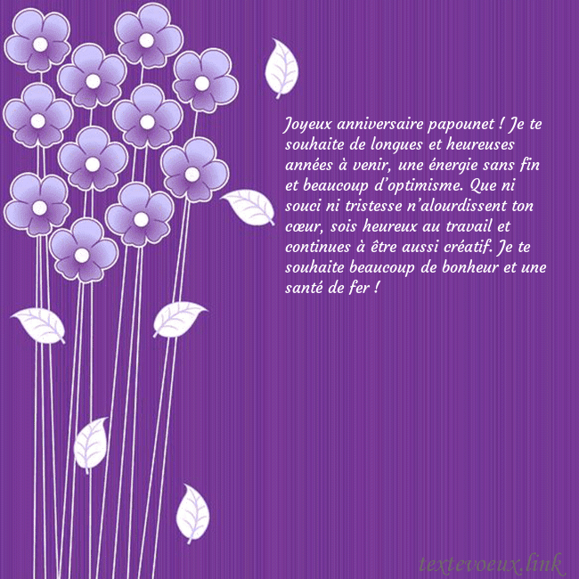 Carte de vœux avec des fleurs violettes