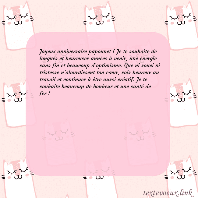 Carte de voeux rose avec des chats drôles