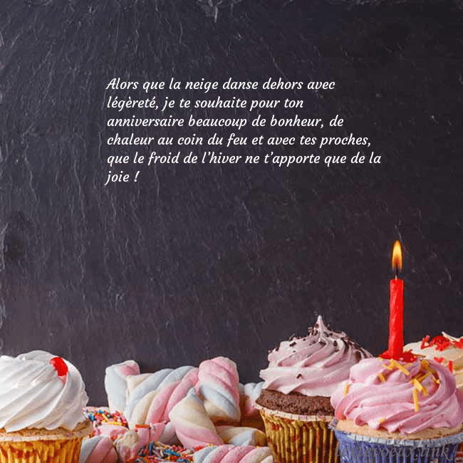 Cartes de vœux avec cupcakes et bougie