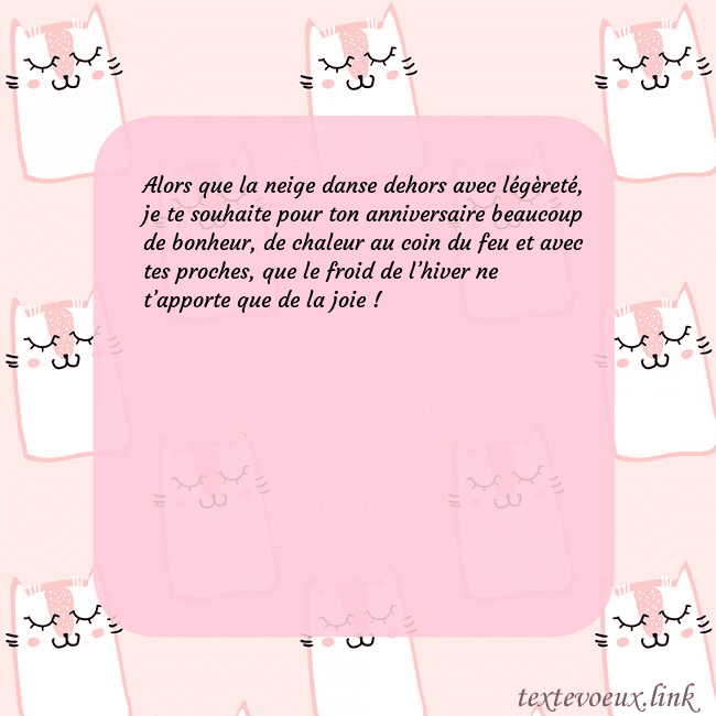 Carte de voeux rose avec des chats drôles