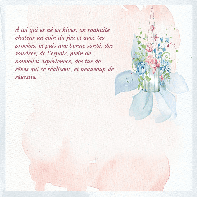 Carte de voeux avec des fleurs à l'aquarelle