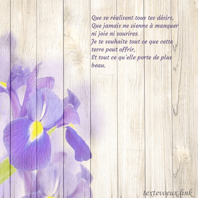 Carte d'anniversaire avec des iris