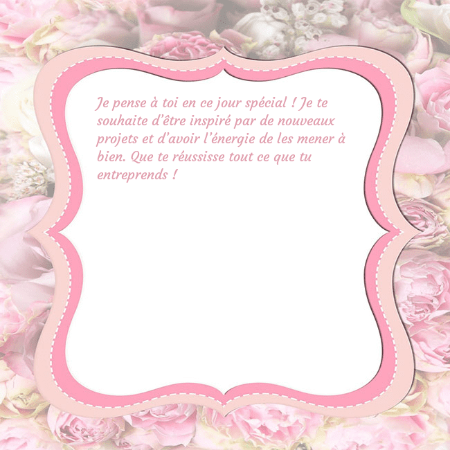 Carte de voeux - cadre rose