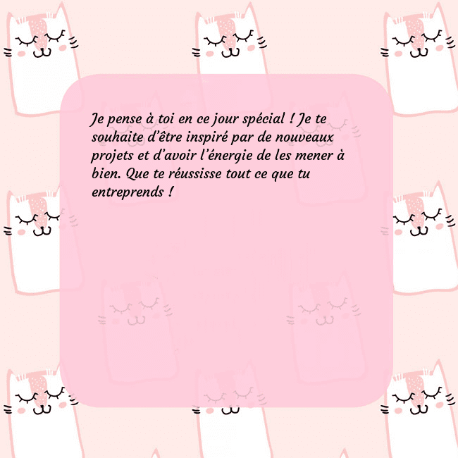 Carte de voeux rose avec des chats drôles