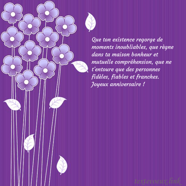 Carte de vœux avec des fleurs violettes