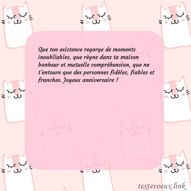 Carte de voeux rose avec des chats drôles