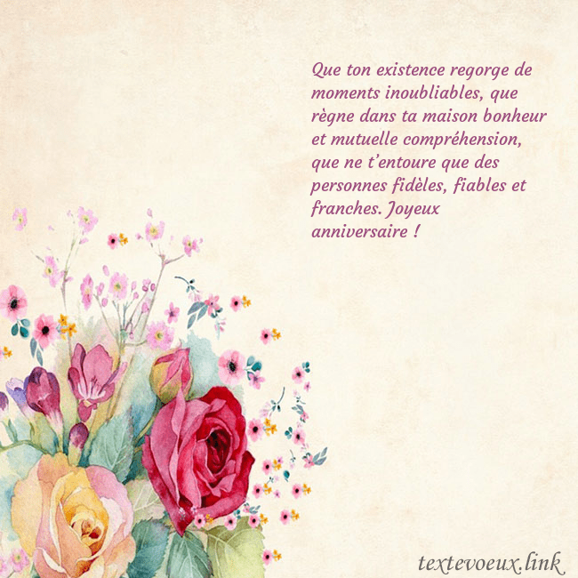 Carte d'anniversaire avec des roses peintes à l'aquarelle