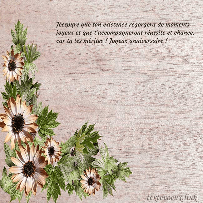 Une jolie carte d'anniversaire avec des fleurs