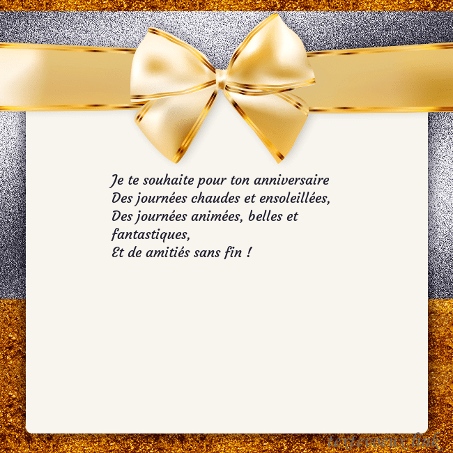 Cartes de vœux avec un grand ruban d'or