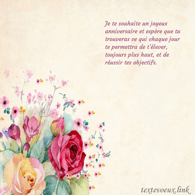 Carte d'anniversaire avec des roses peintes à l'aquarelle