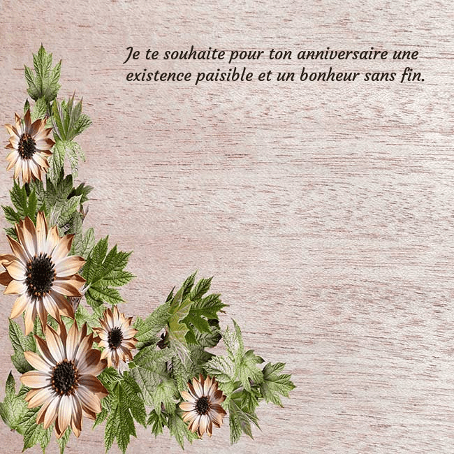 Une jolie carte d'anniversaire avec des fleurs