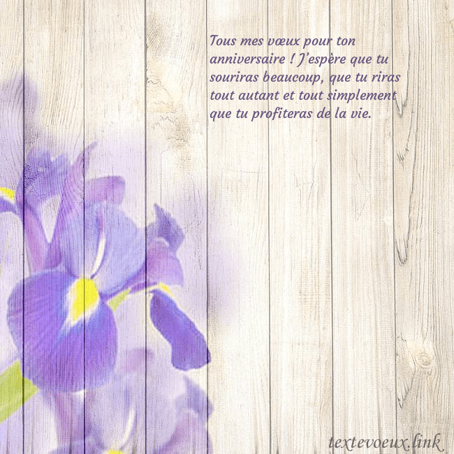 Carte d'anniversaire avec des iris