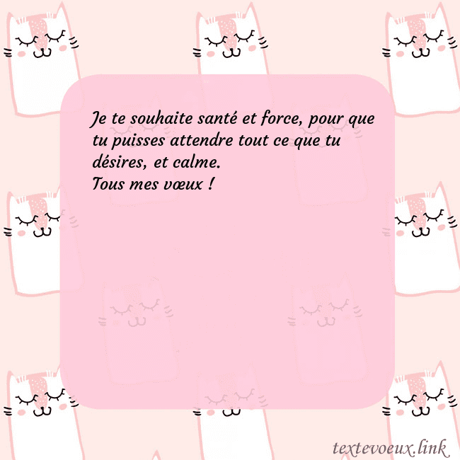 Carte de voeux rose avec des chats drôles