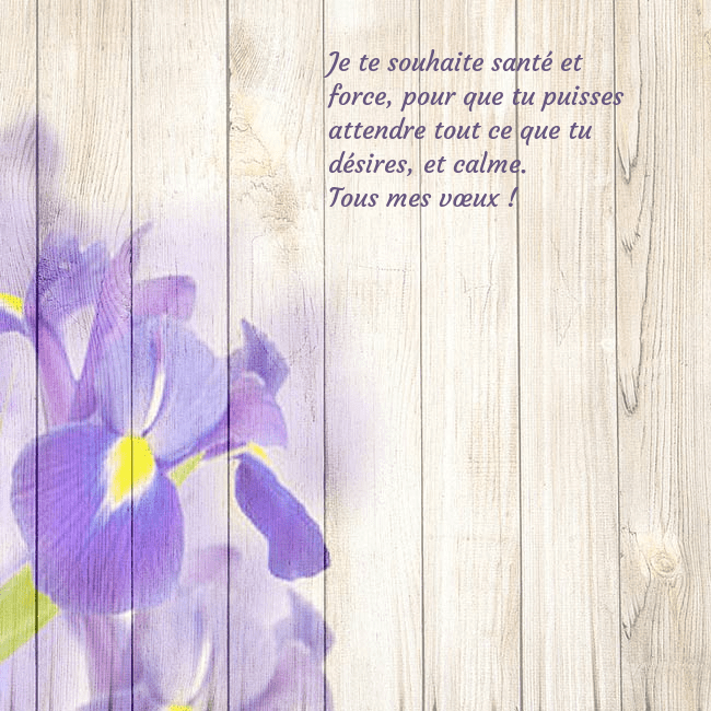 Carte d'anniversaire avec des iris