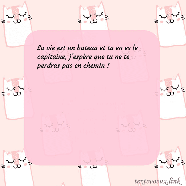 Carte de voeux rose avec des chats drôles