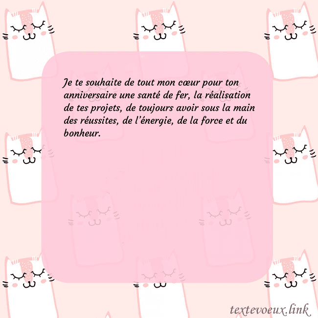 Carte de voeux rose avec des chats drôles