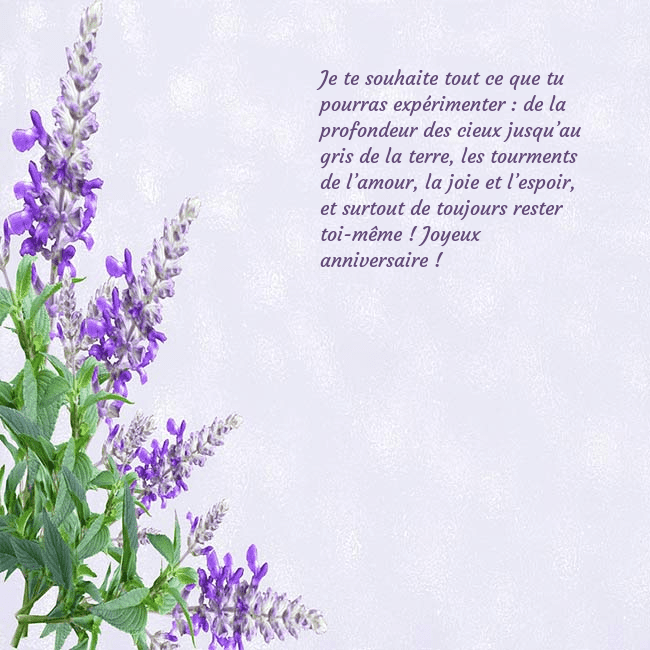 Carte d'anniversaire avec des lupins