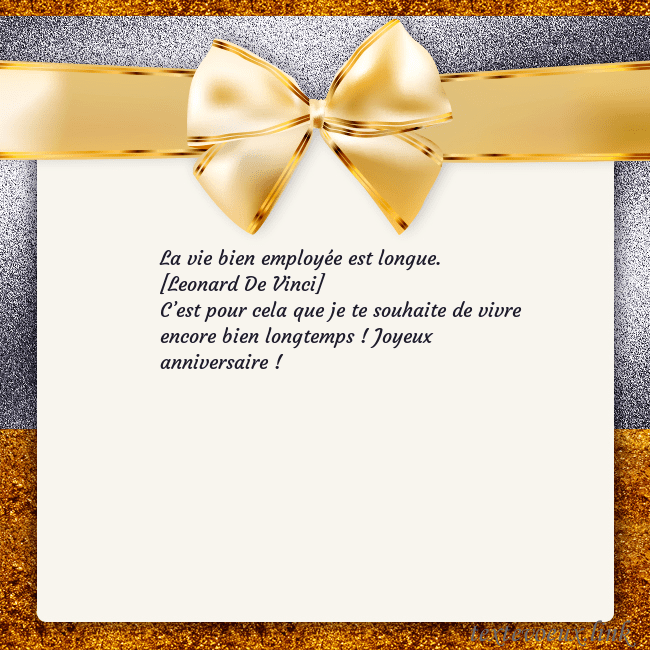 Cartes de vœux avec un grand ruban d'or