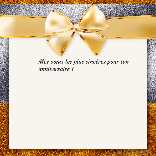Cartes de vœux avec un grand ruban d'or