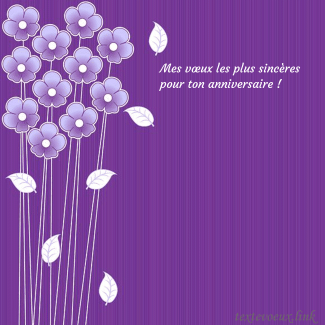 Carte de vœux avec des fleurs violettes