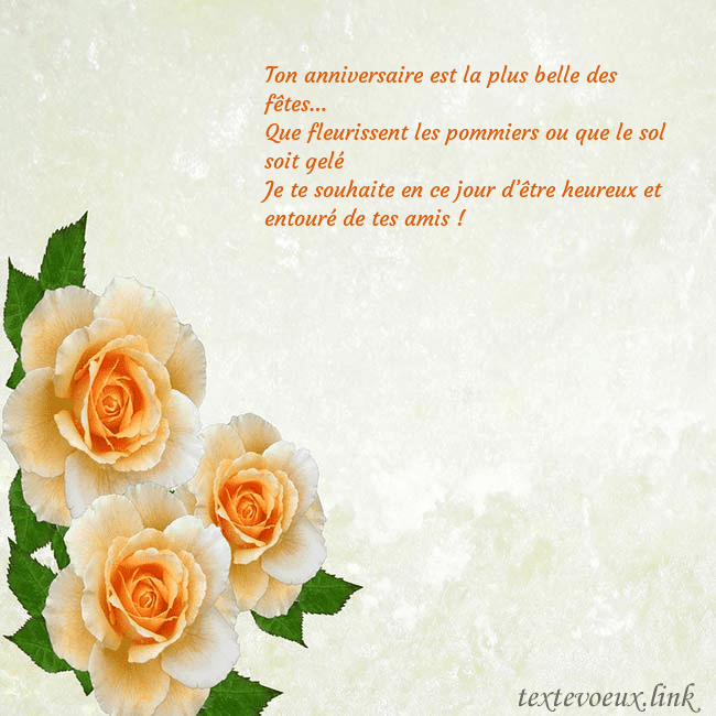 Carte d'anniversaire avec des roses jaunes