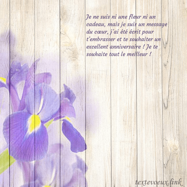 Carte d'anniversaire avec des iris