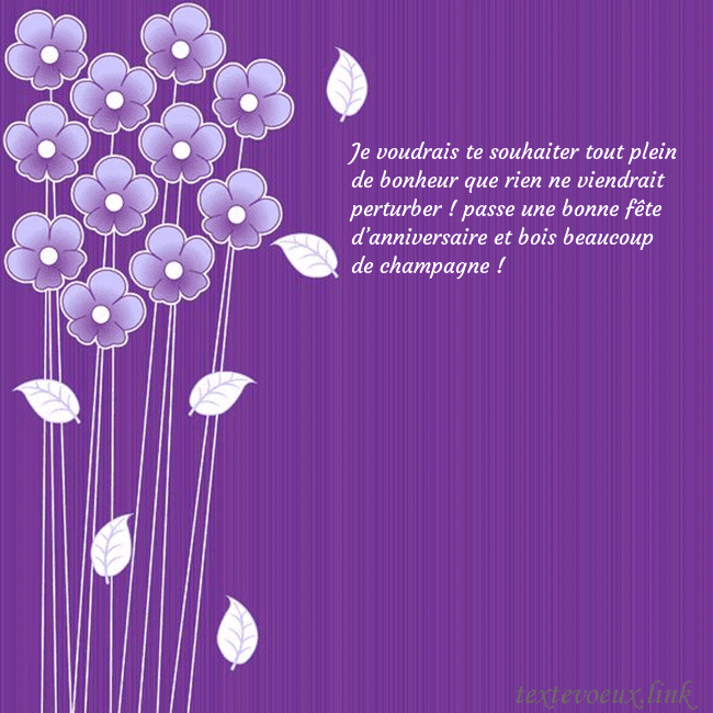Carte de vœux avec des fleurs violettes