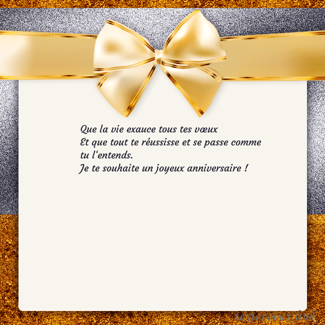 Cartes de vœux avec un grand ruban d'or