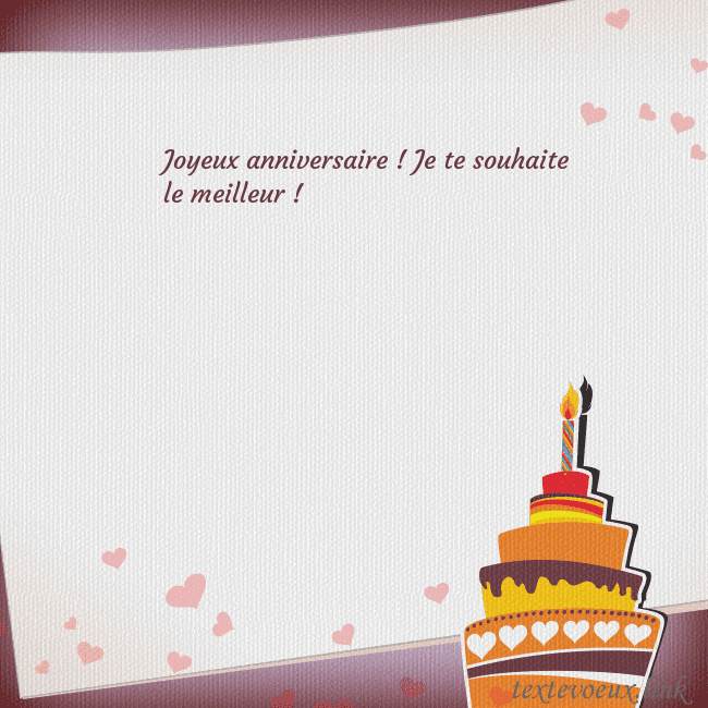 Carte d'anniversaire avec gâteau et bougie