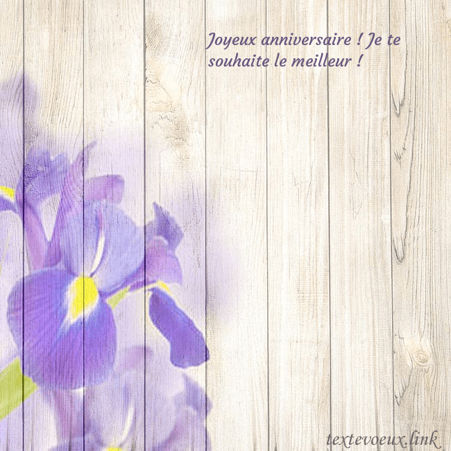 Carte d'anniversaire avec des iris