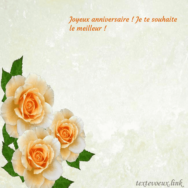Carte d'anniversaire avec des roses jaunes