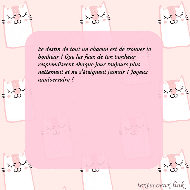 Carte de voeux rose avec des chats drôles