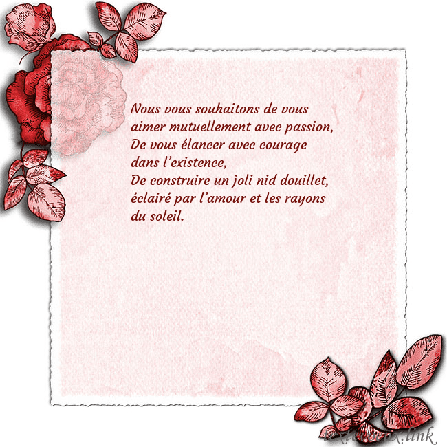 Carte de voeux avec des roses dans les coins